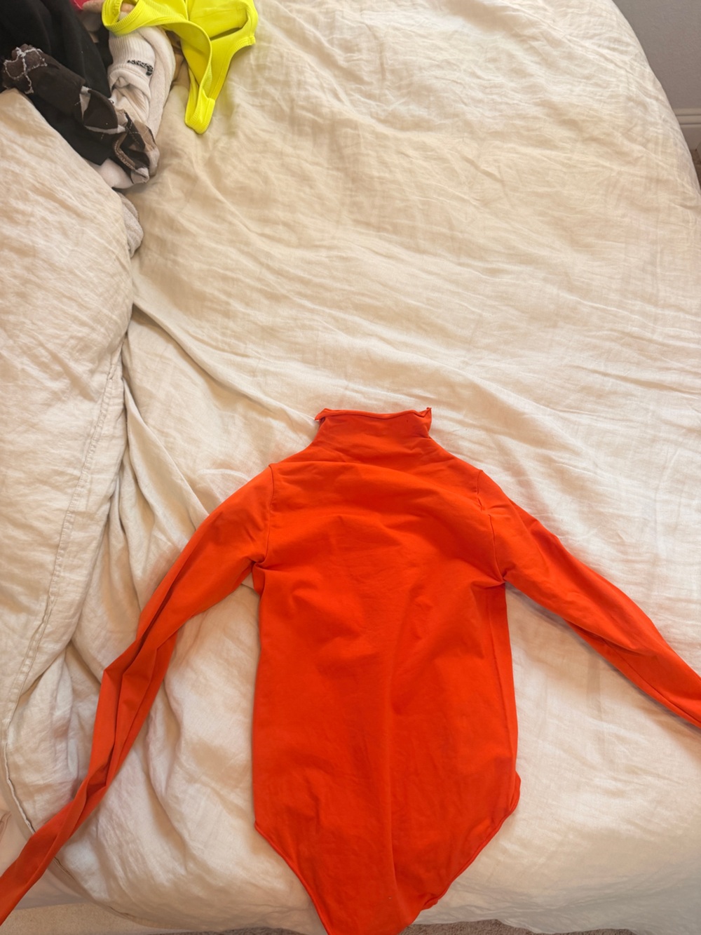 SKIMS Bright Orange Long Sleeve Bodysuit